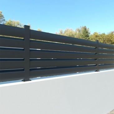 Kit de 2 à 50 m, Clôture Aluminium Persiennée Kit, Hauteur Max 1200 mm