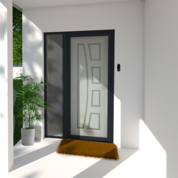 Porte d'Entrée Vitrée RINIA Tierce Vitrée Sur Mesure