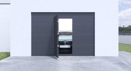 Porte de Garage Sectionnelle 40 mm avec Portillon