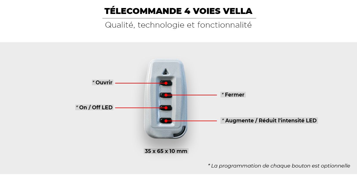 Télécommande 4 voies vella